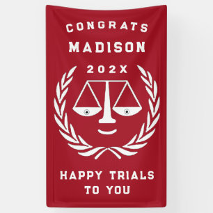 Rechtsgeleerde afstuderen aan de rechtenfaculteit spandoek