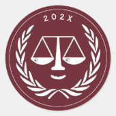 Rechtsgeleerde Rechtenstudie Afstuderen Afgestudee Ronde Sticker (Voorkant)