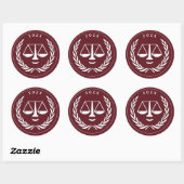 Rechtsgeleerde Rechtenstudie Afstuderen Afgestudee Ronde Sticker (Vel)