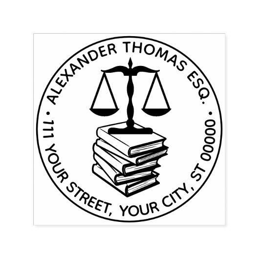 Rechtsgeleerde Schalen van Gerechtigheid #2 Wetboe Zelfinktende Stempel (Design)