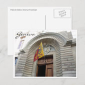 rechtsgenève van het paleis briefkaart (Voorkant / Achterkant)