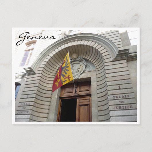 rechtsgenève van het paleis briefkaart (Voorkant)