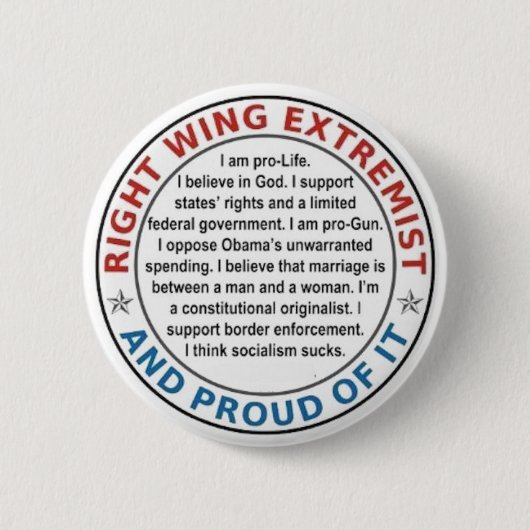 RECHTSGEWICHT EXTREMIST ETIKET BUTTON (Voorkant)