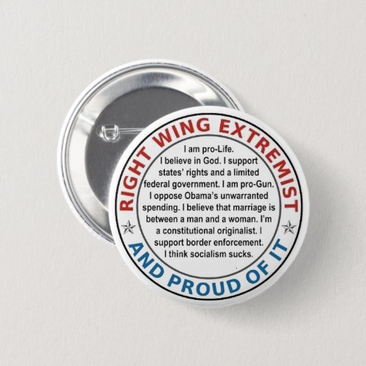 RECHTSGEWICHT EXTREMIST ETIKET BUTTON (Voorkant /achterkant)