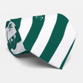 Rechtsgrondslag Aangepaste Initialen Groene Stripe Stropdas (Opgerold)