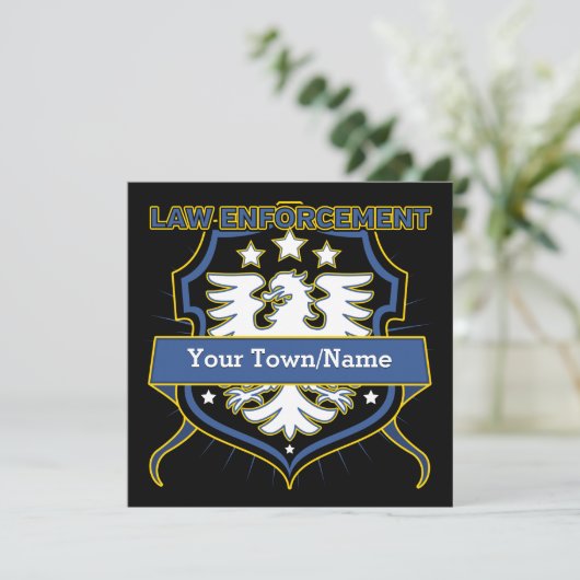 Rechtshandhaving Heraldry Badge Bedankkaart (Staand voorkant)