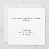 Rechtshandhaving Heraldry Badge Bedankkaart (Achterkant)