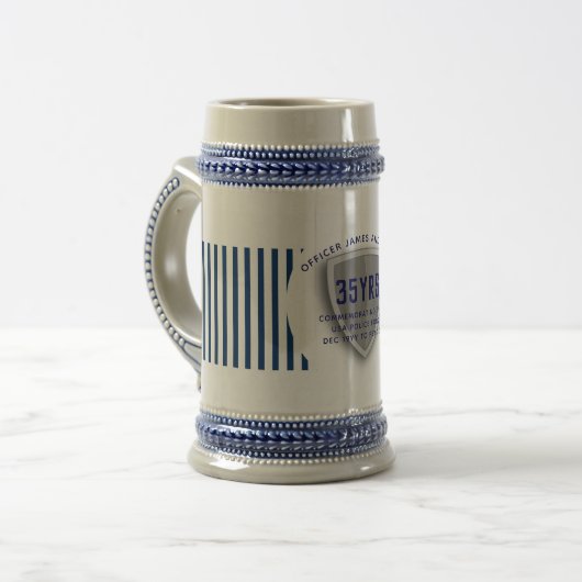 Rechtshandhaving Pensioenschild Gepersonaliseerd Bierpul (Voorkant links)