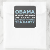 rechtshandig vierkante sticker (Tas)