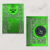 RECHTSKANTOOR, ADVOCAAT Monogram groen Visitekaartje (Voorkant / Achterkant)