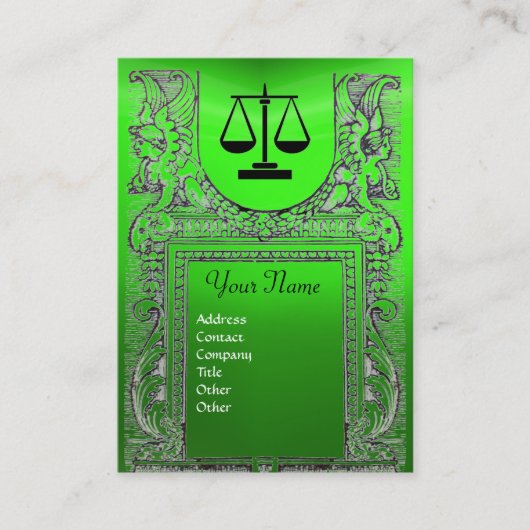 RECHTSKANTOOR, ADVOCAAT Monogram groen Visitekaartje (Voorkant)
