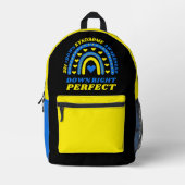 Rechtsonder Perfect Rainbow World Down Syndroom Bedrukte Rugzak (Voorkant)