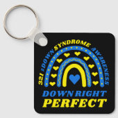 Rechtsonder Perfect Rainbow World Down Syndroom Sleutelhanger (Voorkant)