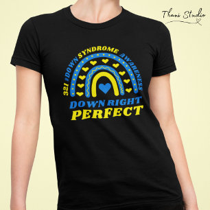 Rechtsonder Perfect Rainbow World Down Syndroom T-shirt