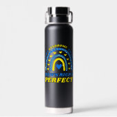 Rechtsonder Perfect Rainbow World Down Syndroom Waterfles (Achterkant)