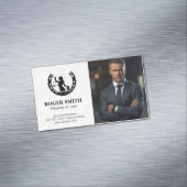 Rechtsplegingssysteem Logo | Zakelijk Man | advoca Magnetisch Visitekaartje (Voorbeeld)