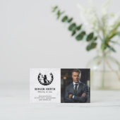 Rechtsplegingssysteem Logo | Zakelijk Man | advoca Visitekaartje (Staand voorkant)