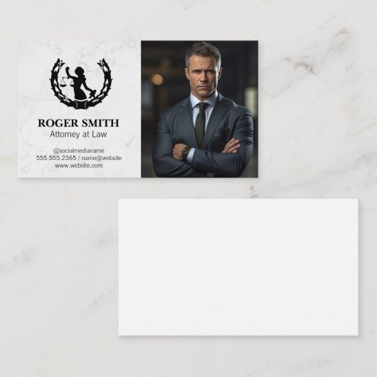 Rechtsplegingssysteem Logo | Zakelijk Man | advoca Visitekaartje (Voorkant / Achterkant)