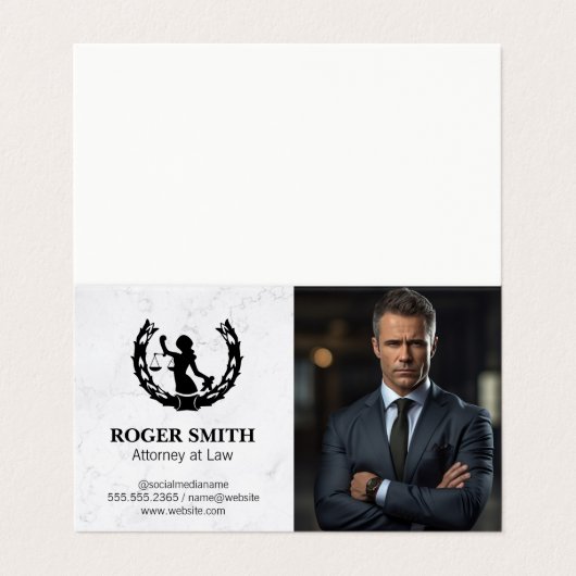 Rechtsplegingssysteem Logo | Zakelijk Man | advoca Visitekaartje (Buitenkant ongevouwen)