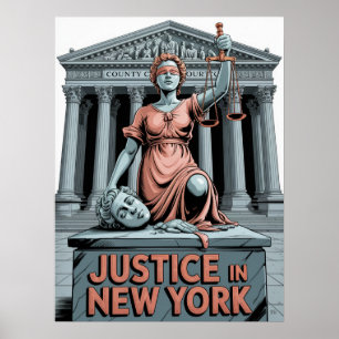 Rechtspraak in de rechtbank van New York County Poster