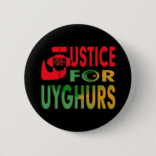 RECHTSPRAAK VOOR UYGHURS RONDE BUTTON 5,7 CM (Voorkant)