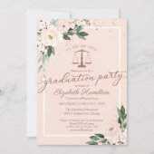 Rechtsschool Afstudeerfeest Roze Blush Bloem Kaart (Voorkant)