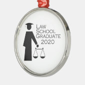 Rechtsschool Afstuderen 2020 Metalen Ornament (Links)