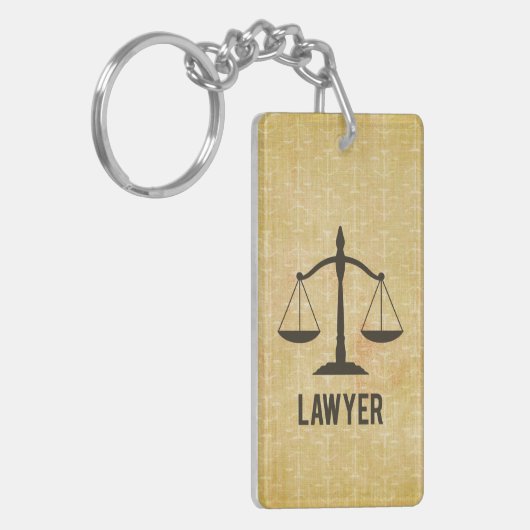 Rechtsschool Afstuderen Congrats Scale of Justice Sleutelhanger (Voorkant Links)