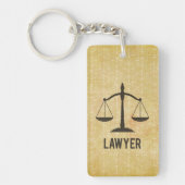 Rechtsschool Afstuderen Congrats Scale of Justice Sleutelhanger (Voorkant)
