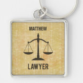 Rechtsschool Afstuderen Congrats Scale of Justice Sleutelhanger (Voorkant)