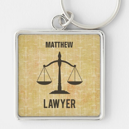 Rechtsschool Afstuderen Congrats Scale of Justice Sleutelhanger (Voorkant)