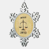Rechtsschool Afstuderen Congrats Scale of Justice Tin Sneeuwvlok Ornament (Rechts)