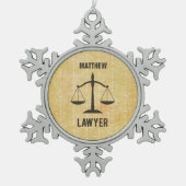 Rechtsschool Afstuderen Congrats Scale of Justice Tin Sneeuwvlok Ornament (Voorkant)
