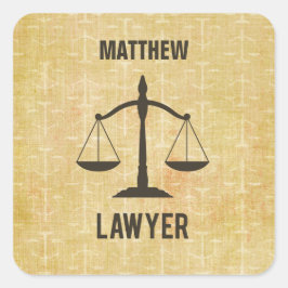 Rechtsschool Afstuderen Congrats Scale of Justice Vierkante Sticker