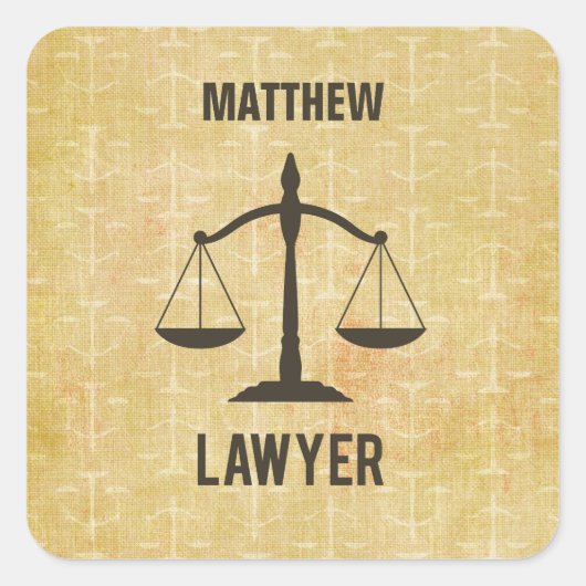 Rechtsschool Afstuderen Congrats Scale of Justice Vierkante Sticker (Voorkant)