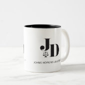 Rechtsschool Afstuderen Gift Tweekleurige Koffiemok (Voorkant rechts)