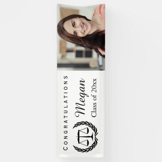 Rechtsschool Afstuderen Schalen van Justitie Spandoek (Verticaal)