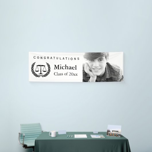 Rechtsschool Afstuderen Schalen van Justitie Spandoek (Beurs)