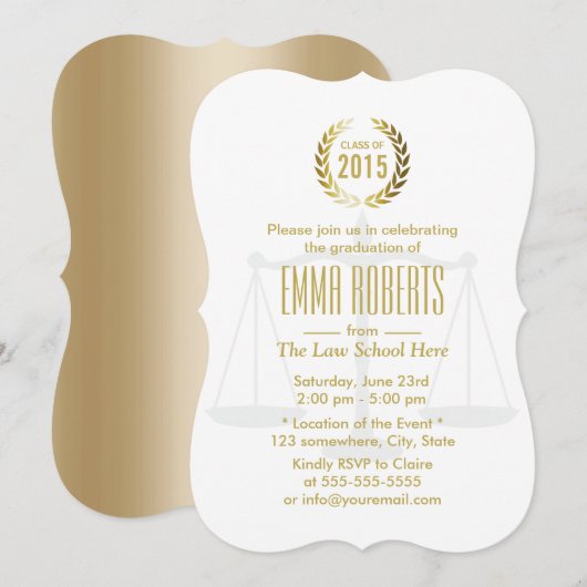 Rechtsschool Afstuderen van 2015 Kaart (Voorkant / Achterkant)