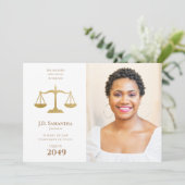 Rechtsschool Juris Doctor Foto JD LLD Afstuderen Kaart (Staand voorkant)