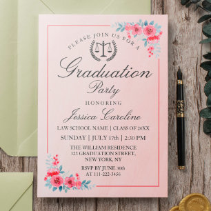 Rechtsschool Modern Gradun Party met bloemen Kaart