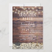 Rechtsschool Rustic Beach Graduparty Kaart (Voorkant)