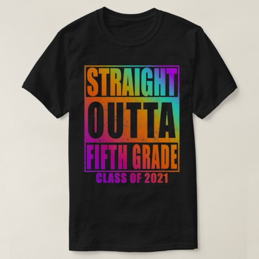 Rechtstreeks Afstuderen 2021 Klasse Fif van 5th Gr T-shirt (Design voorkant)