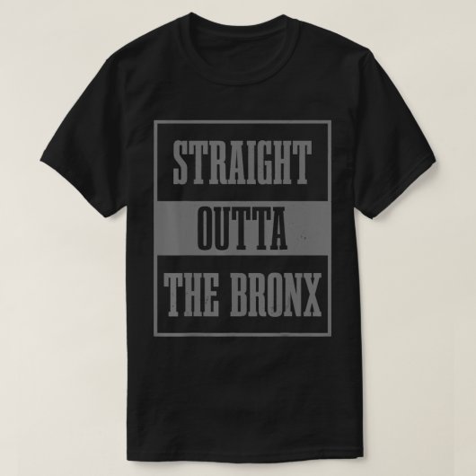 Rechtstreeks buiten de Bronx NYC New York City Vin T-shirt (Design voorkant)