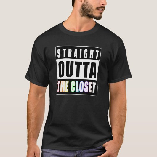 Rechtstreeks buiten de Kast LGBT Gay Pride T-shirt (Voorkant)