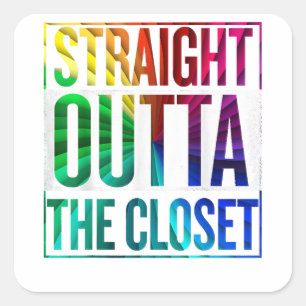 Rechtstreeks buiten de Kast LGBT Gay Pride Vierkante Sticker