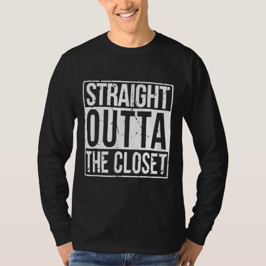 Rechtstreeks buiten de Kast LGBT Gift T-Shirt (Voorkant)