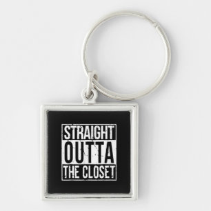 Rechtstreeks buiten de Kast LGBT Gift T-Shirt Sleutelhanger