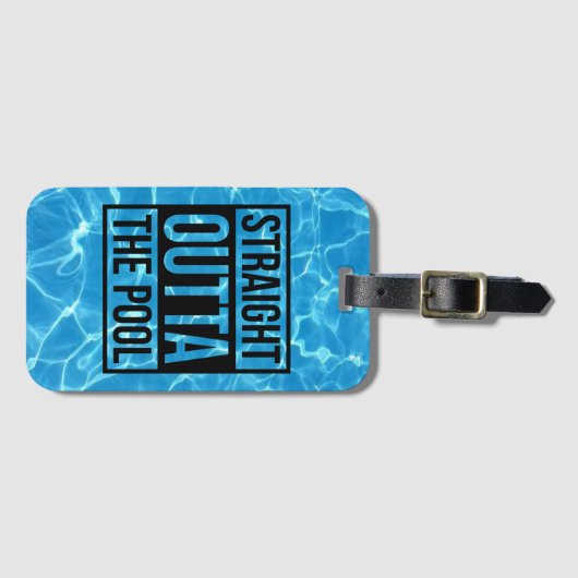 Rechtstreeks buiten de pool Moderne Typografie zwe Bagagelabel (Voorkant (horizontaal))