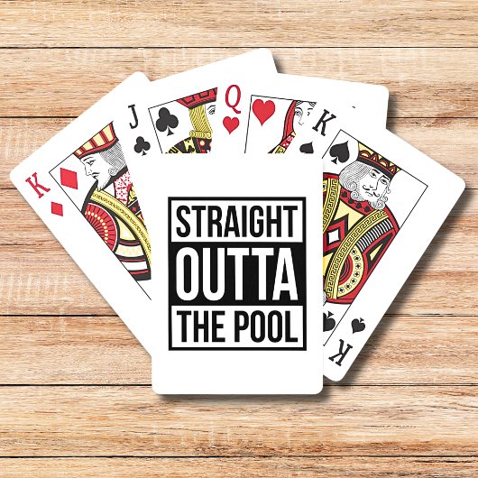 Rechtstreeks buiten de pool Moderne Typografie zwe Pokerkaarten